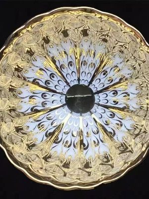 单只 (12) Golden Peacock Feather Tea Cup