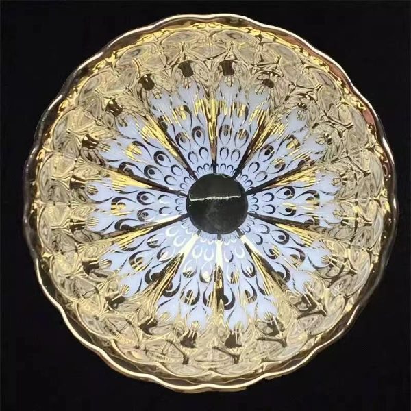 Golden Peacock Feather Tea Cup