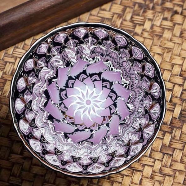 Purple Lotus Art Tea Cup