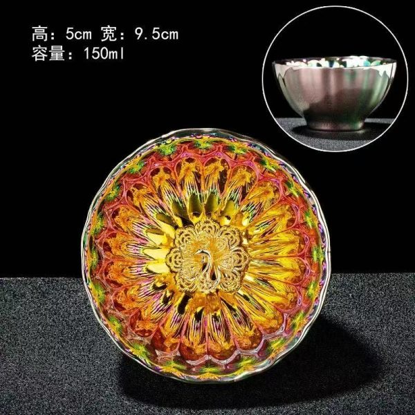 Iridescent Peacock Tea Cup